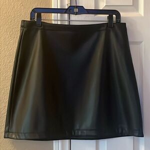 Gap Faux Leather A-Line Black Skirt